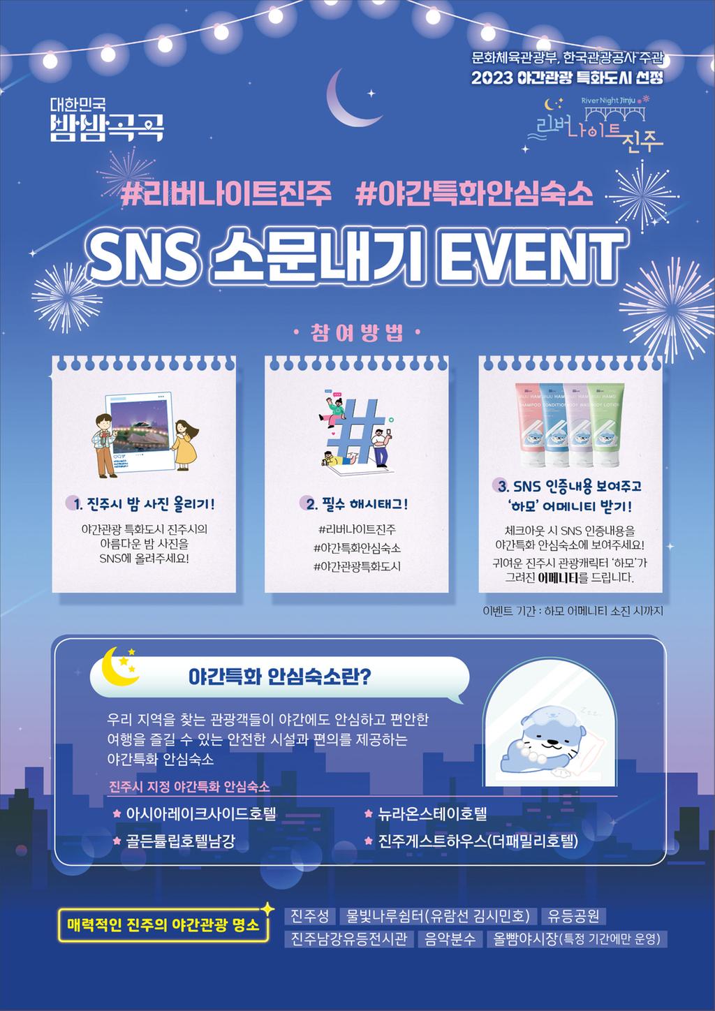 진주시, 야간 관광객 위한 ‘야간특화 안심숙소’4곳 선정
