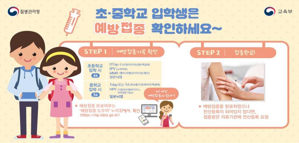 진주시, “초·중학교 입학 전 필수 예방접종 챙기세요!!”