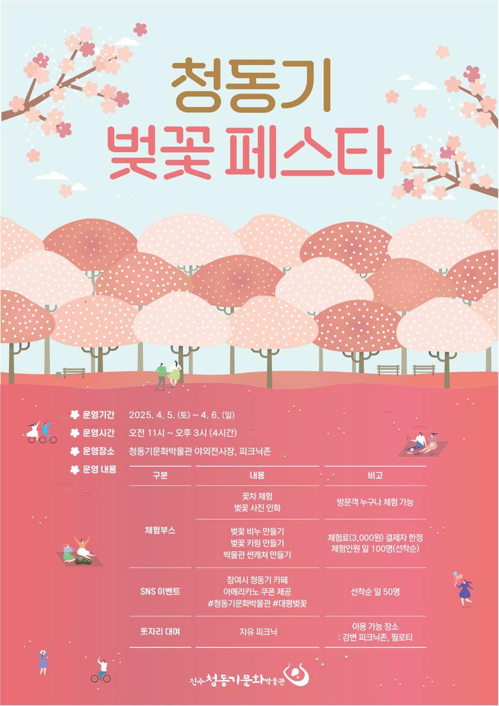 진주청동기문화박물관, 4월 5~6일 ‘청동기 벚꽃 페스타’ 개최