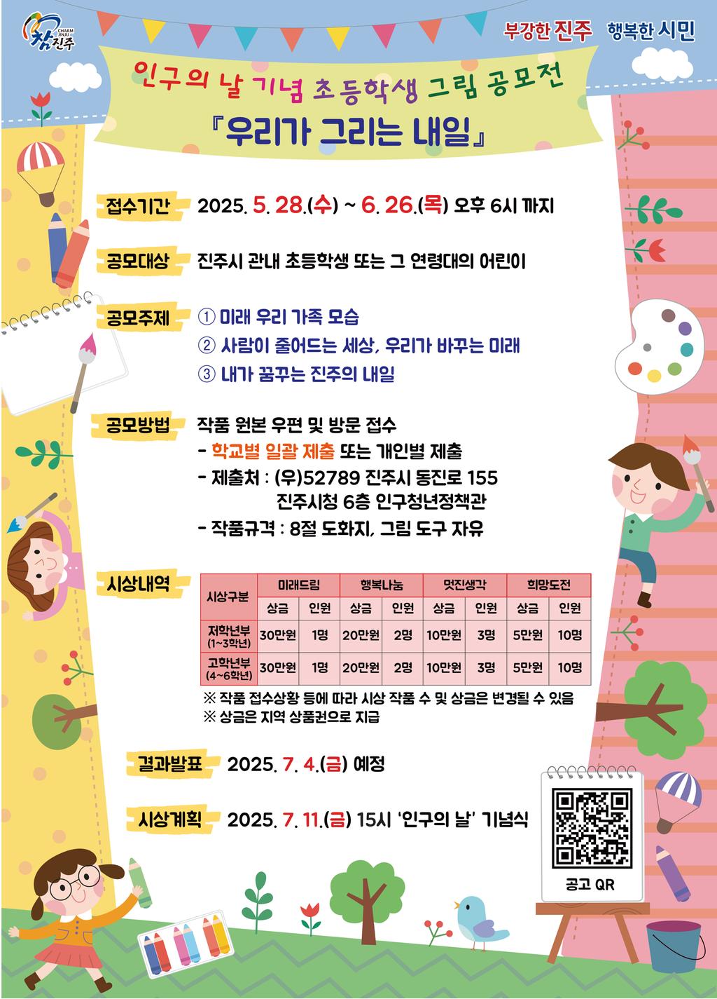 진주시, 제14회 인구의 날 기념 초등학생 그림 공모전 개최