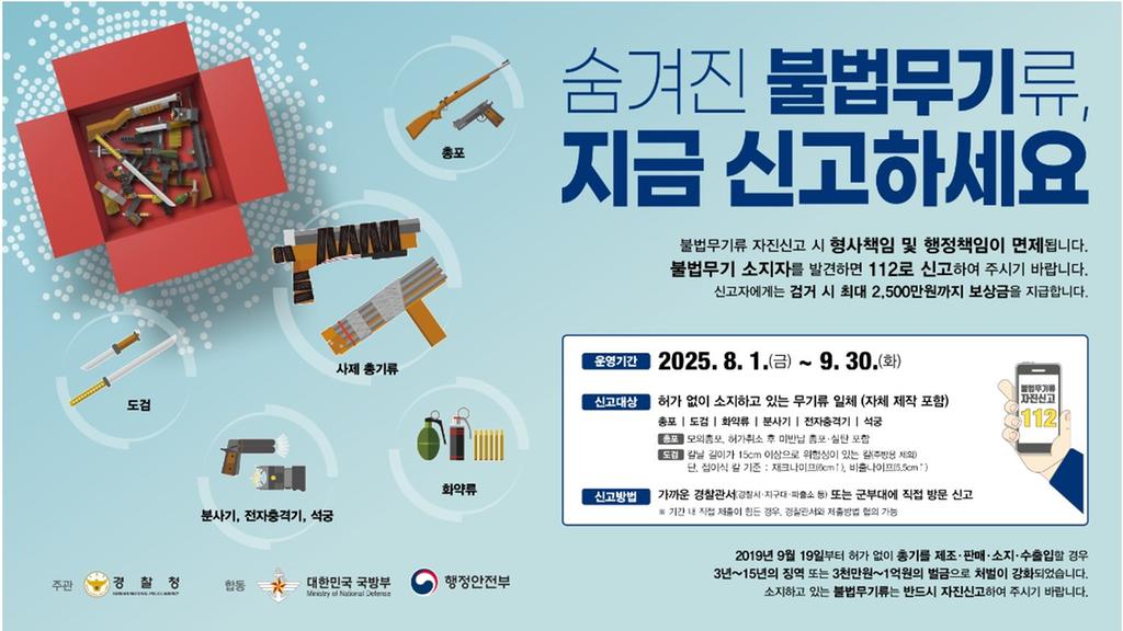 불법무기류 자진신고기간 운영 홍보물