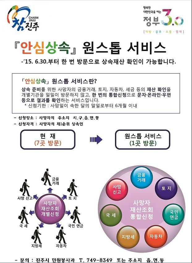 안심상속 원스톱 서비스 시행 홍보