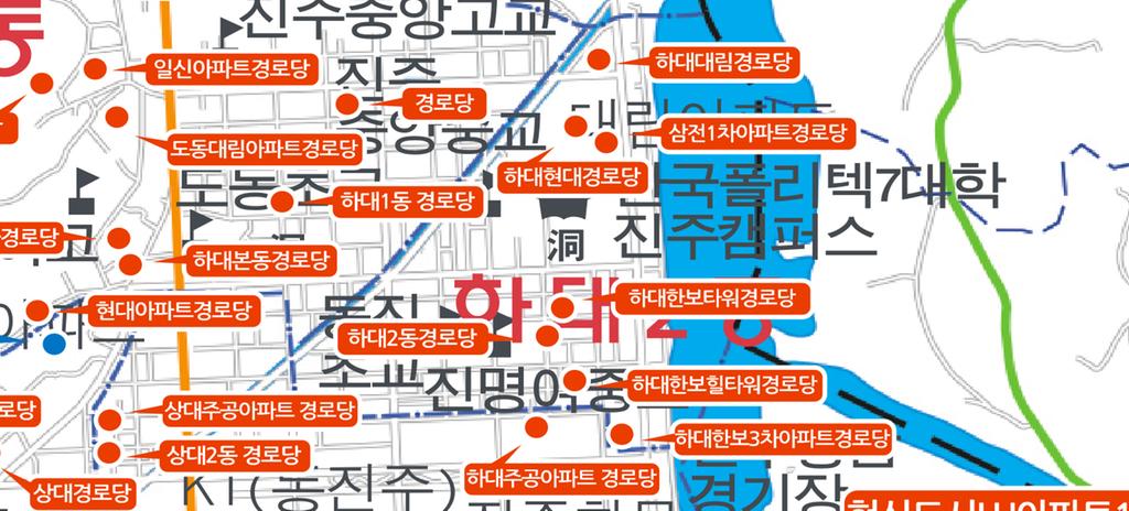 진주시 무더위쉼터 지도