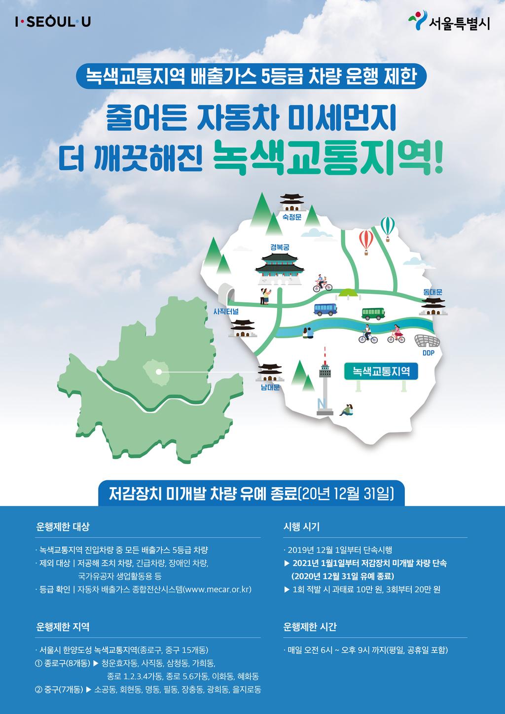 녹색교통지역 운행제한 포스터