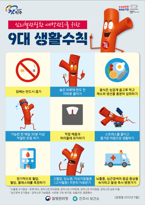 9월 건강길라잡이(심뇌혈관질환 예방관리 9대 생활수칙)