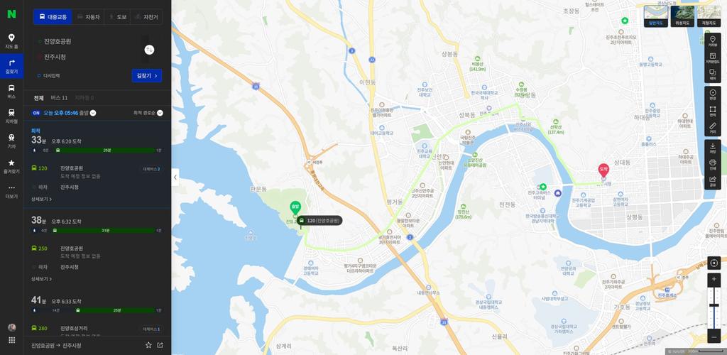 버스도착예정정보 없음