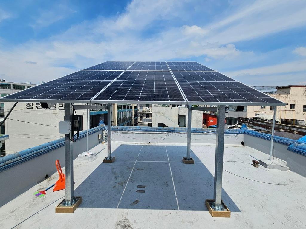 주택용태양광옥상위설치사진