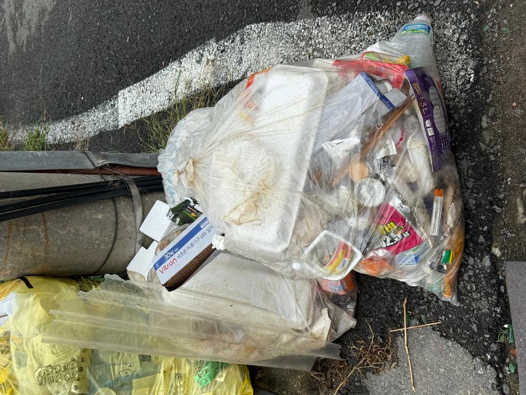 비규격봉투에 온갖 쓰레기 혼합배출