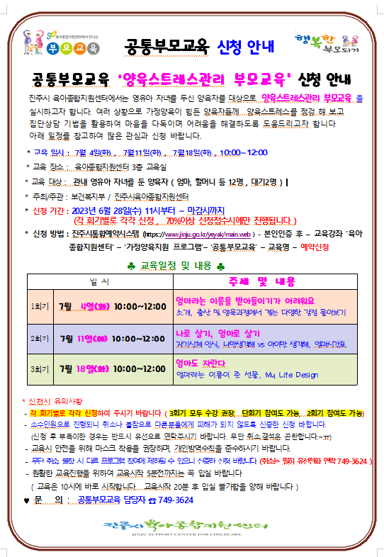 양육스트레스관리  부모교육 